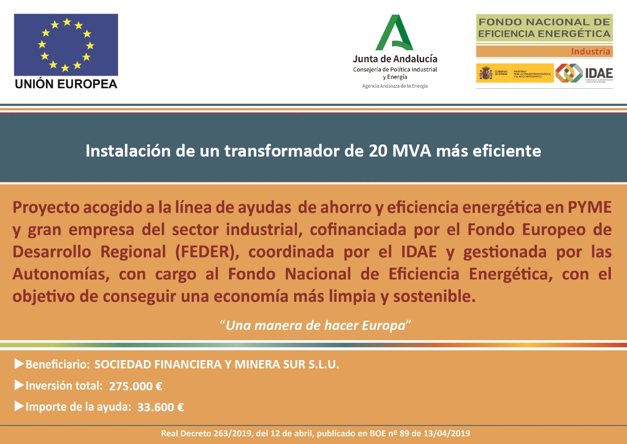 Instalación de un transformador más eficiente, Votorantim Cimentos España