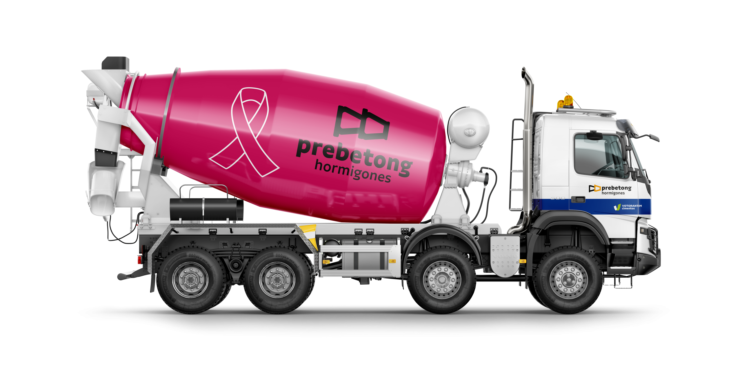 Mockup hormigonera rosa